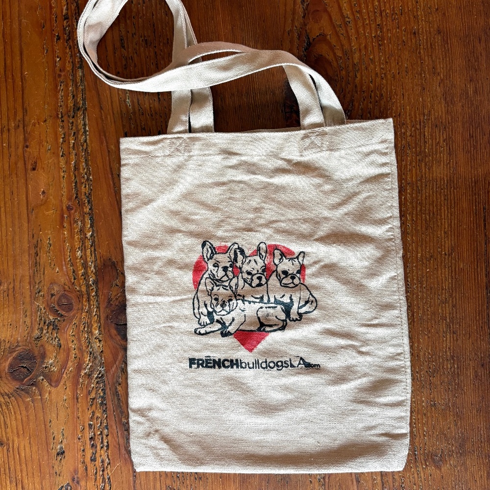 French Bulldog Tote in Tan